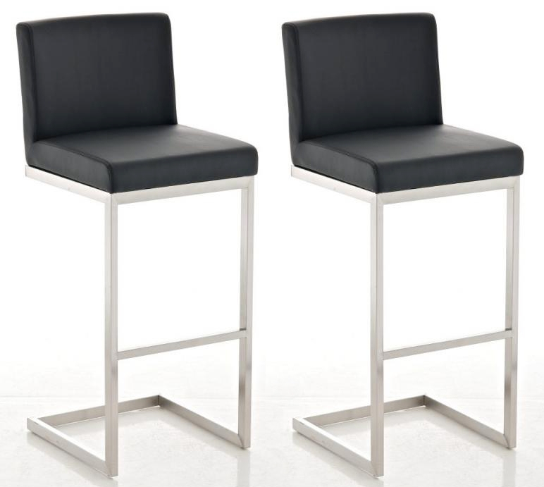 2er Set Barhocker Paros Kunstleder-schwarz