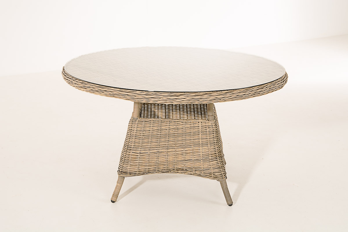 Polyrattan Glastisch Stavanger-rund_natura