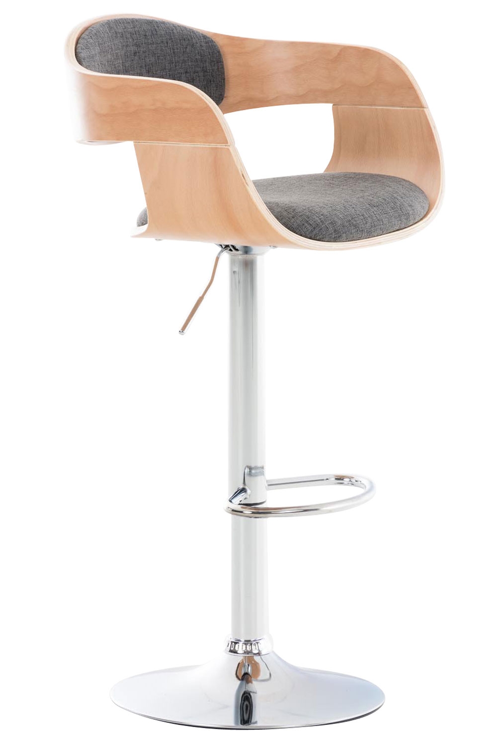 Barhocker Kingston Stoff-hellgrau-Natura
