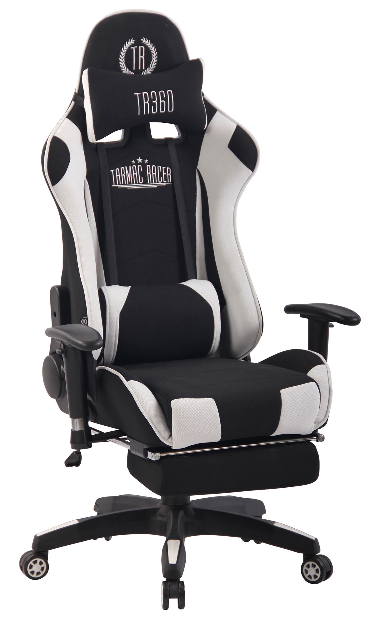 Bürostuhl Turbo XFM Stoff mit Massagefunktion-schwarz/weiß
