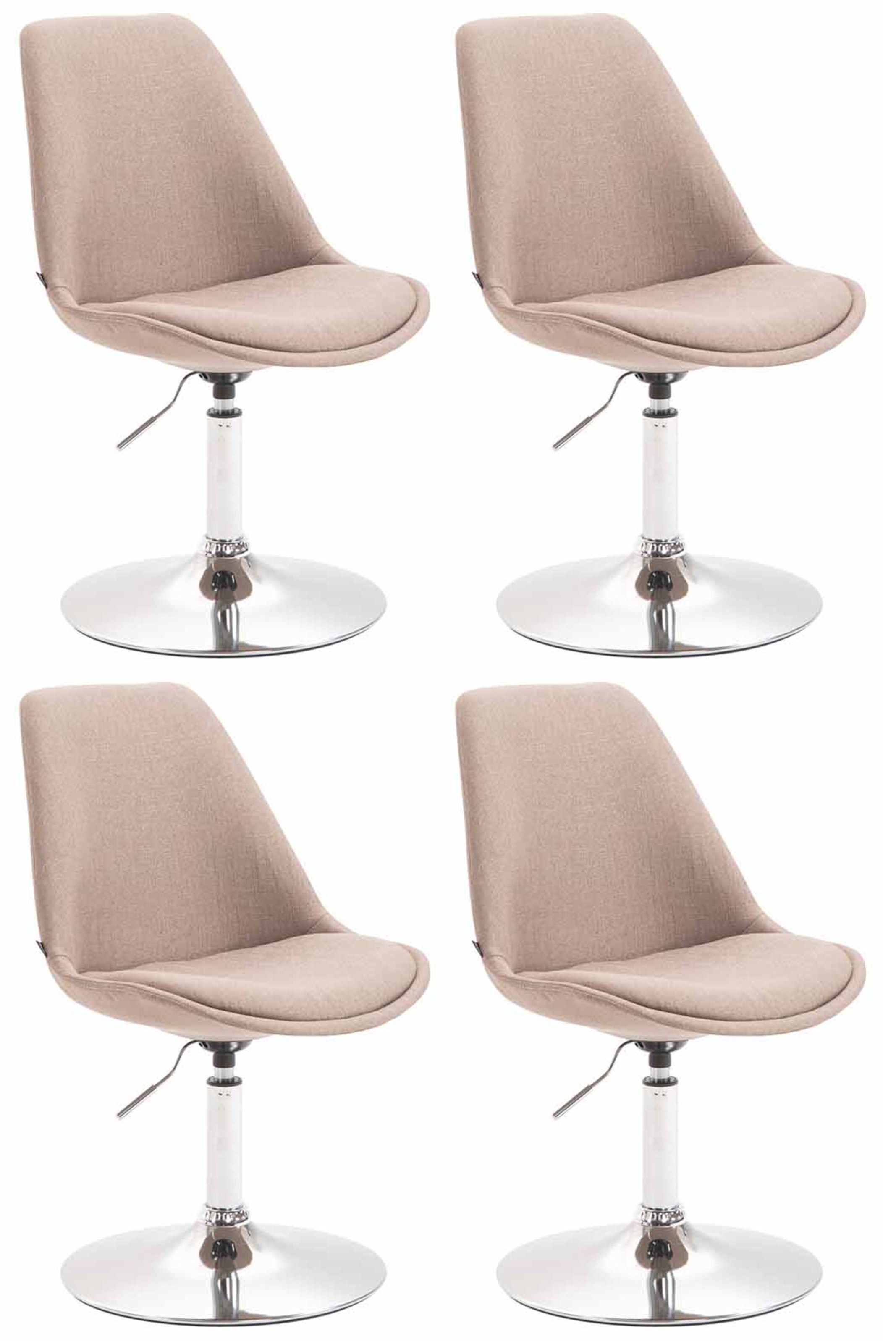 4er Set Esszimmerstühle Maverick Stoff-taupe-Chrom