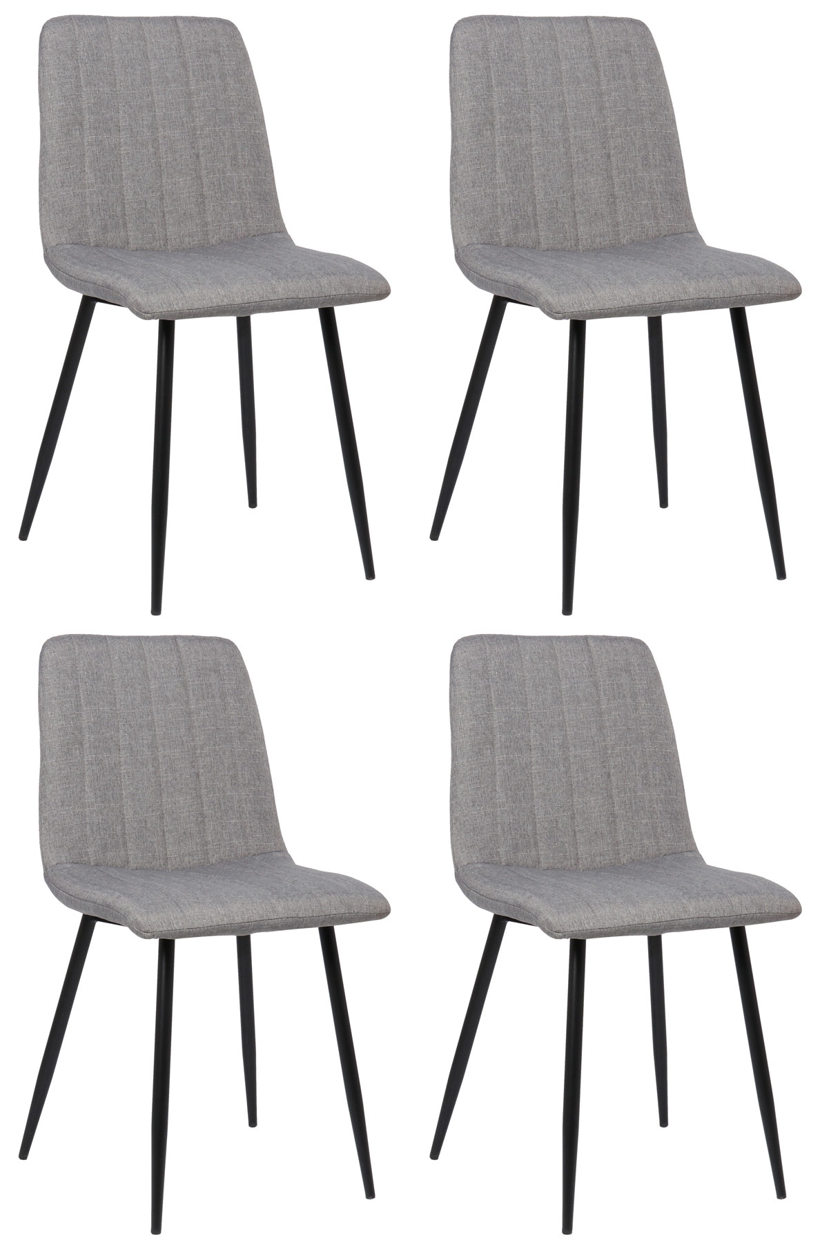 4er Set Stühle Dijon-grau-Stoff