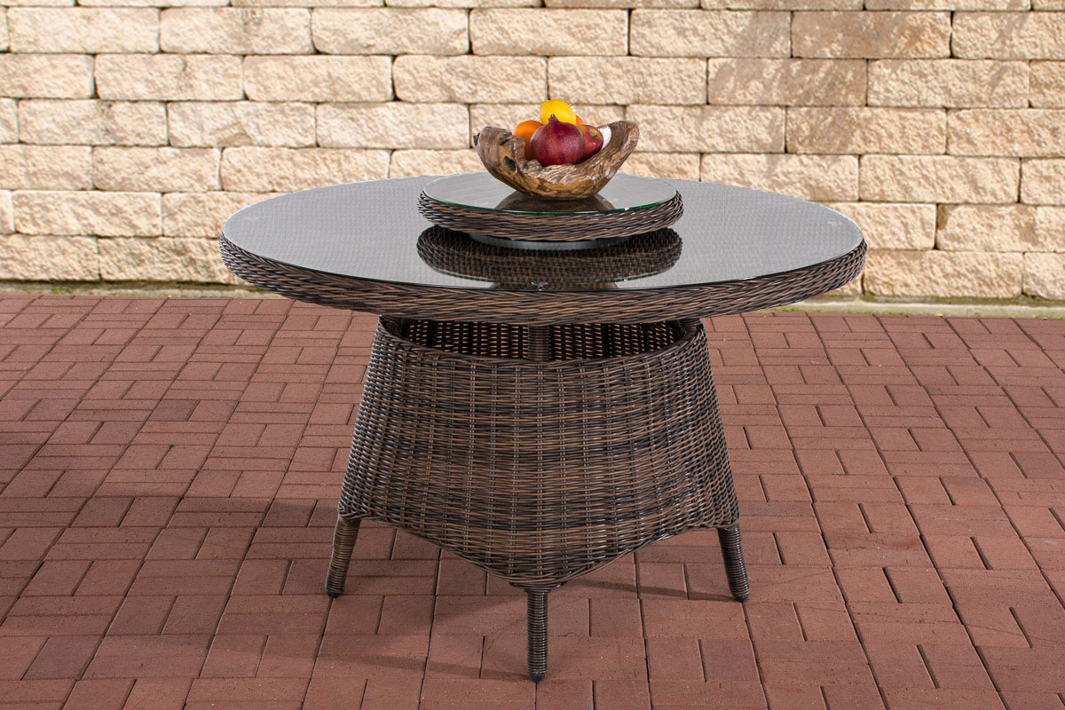 runder Gartentisch Jardin 120 cm-rund_braunmeliert