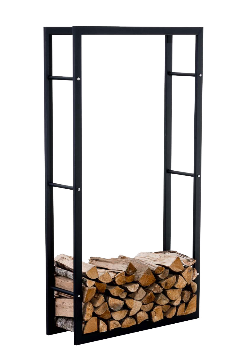 Kaminholzständer Keri V3 schwarz -25x80x150 cm