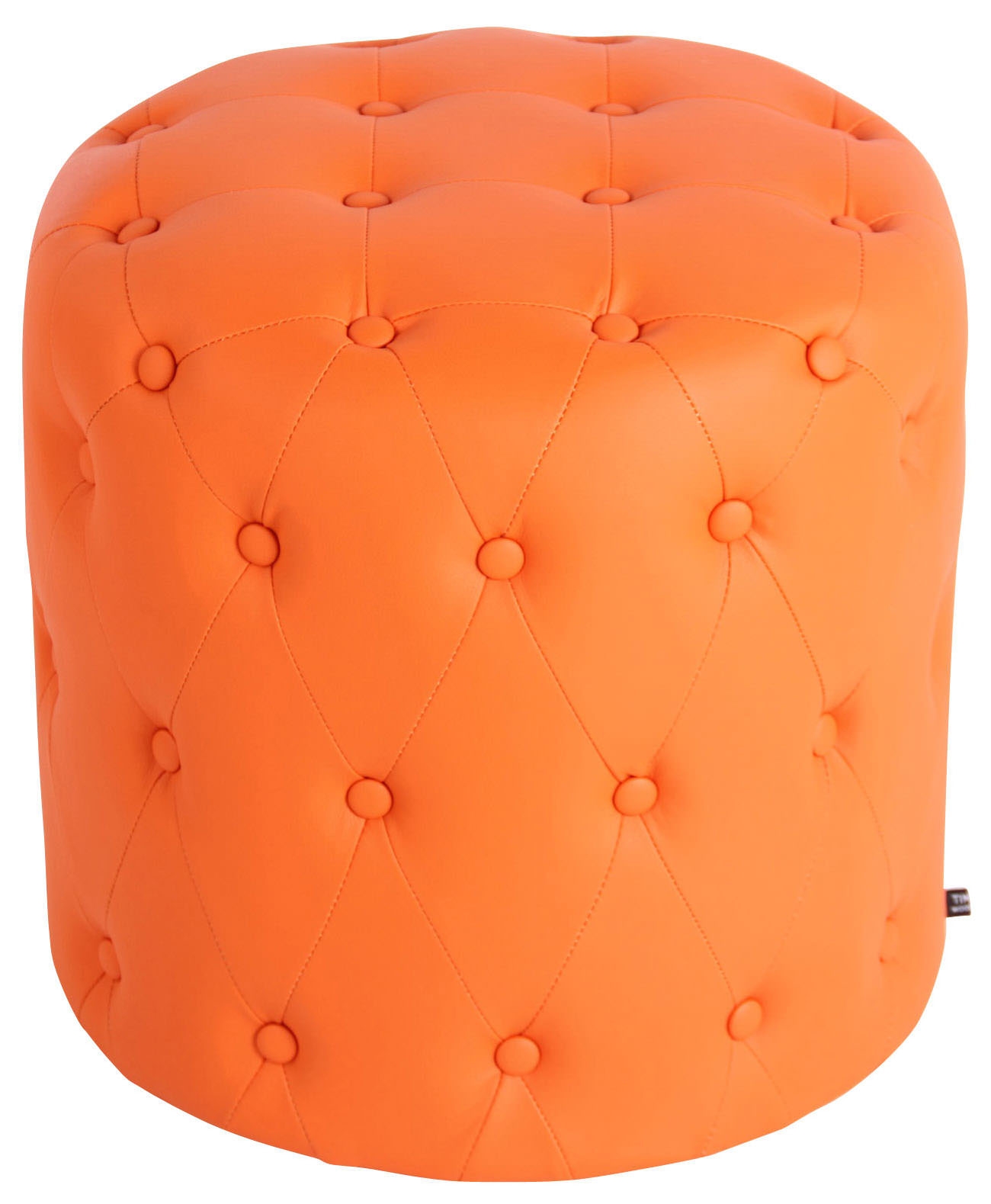 Sitzhocker Lille-orange-Kunstleder