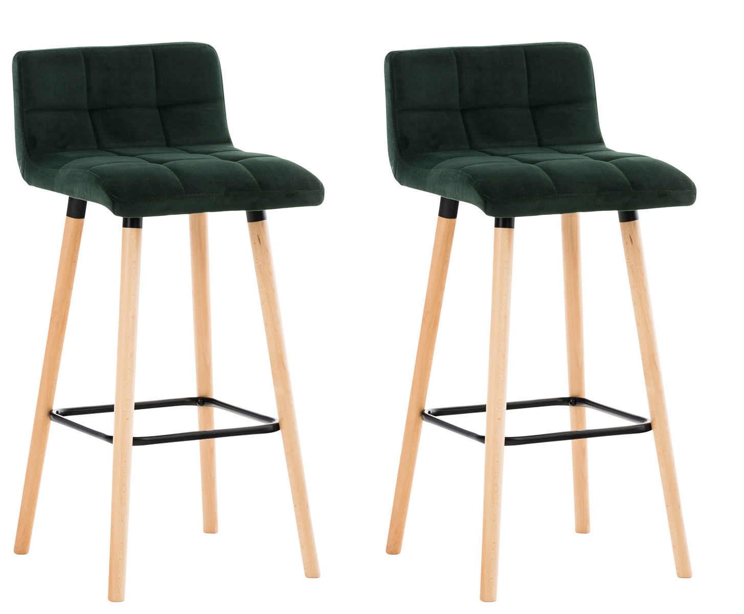 2er Set Barhocker Lincoln Samt-grün