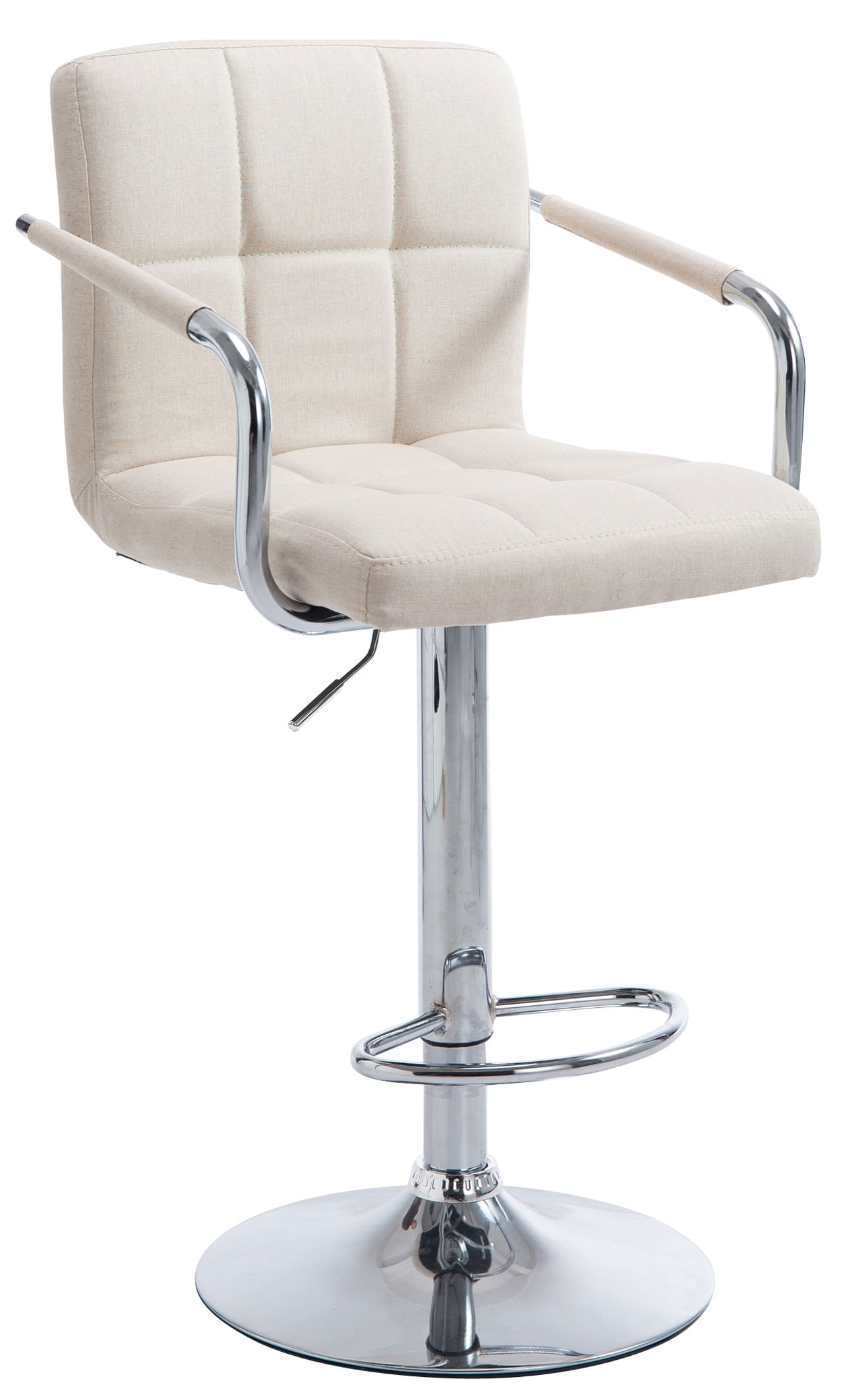 Barhocker Lucy V2 Stoff-beige-Chrom
