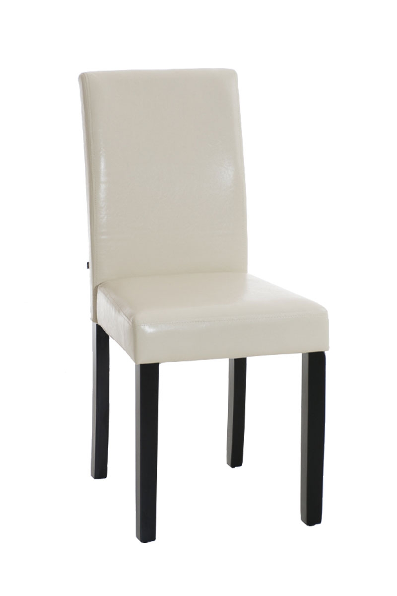 Esszimmerstuhl Ina Kunstleder-creme-Schwarz