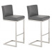 2er Set Barhocker Paros Kunstleder-grau