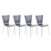 4er Set Besucherstuhl Aaron grau