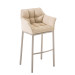 Barhocker Damaso Stoff mit 4-Fuß Gestell-creme-Edelstahl
