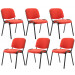 6er Set Besucherstuhl Ken Stoff-rot