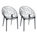 2er Set Stapelstuhl Crystal-grau