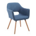 Besucherstuhl Auckland Stoff -blau-Natura (Eiche)