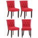4er Set Stuhl Alberton Stoff-rot-Antik