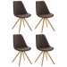 4er Set Stühle Pegleg Stoff Rund-braun-Natura
