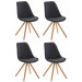 4er Set Stühle Pegleg Stoff Rund-dunkelgrau-Natura