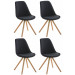 4er Set Stühle Pegleg Stoff Rund-schwarz-Natura