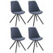 4er Set Stühle Pegleg Stoff Rund-blau-Schwarz