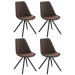 4er Set Stühle Pegleg Stoff Rund-braun-Schwarz