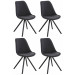 4er Set Stühle Pegleg Stoff Rund-dunkelgrau-Schwarz