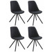 4er Set Stühle Pegleg Stoff Rund-schwarz-Schwarz