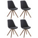 4er Set Stühle Pegleg Stoff Rund-dunkelgrau-Walnuss