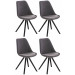 4er Set Stühle Pegleg Stoff Square-hellgrau-Schwarz