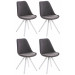 4er Set Stühle Pegleg Stoff Square-hellgrau-Weiß