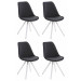 4er Set Stühle Pegleg Stoff Square-dunkelgrau-Weiß