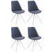 4er Set Stühle Pegleg Stoff Square-blau-Weiß