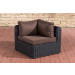 Eck-Sofa Marbella-rund/schwarz-Terrabraun