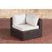 Eck-Sofa Marbella-rund/braunmeliert-Cremeweiß