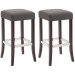 2er Set Barhocker Venta Stoff-dunkelgrau-Cappuccino
