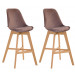 2er Set Barhocker Cannes Samt-braun-Natura