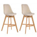 2er Set Barhocker Cannes Samt-creme-Natura
