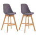 2er Set Barhocker Cannes Samt-dunkelgrau-Natura