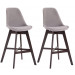 2er Set Barhocker Cannes Samt-grau-Cappuccino
