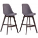 2er Set Barhocker Cannes Samt-dunkelgrau-Cappuccino