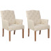 2er Set Esszimmerstuhl Sugar Stoff-creme-Antik-Hell