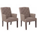 2er Set Esszimmerstuhl Sugar Stoff-taupe-Antik