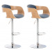 2er Set Barhocker Kingston Stoff-natura/blau