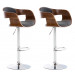 2er Set Barhocker Kingston Stoff-walnuss/dunkelgrau