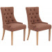 2er Set Esszimmerstuhl Aberdeen Stoff-braun-Antik-Hell