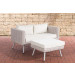 2er Sofa Molde mit Fußhocker 5mm Perlweiß-40 cm (Hellgrau)-Cremeweiß