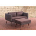 2er Sofa Molde mit Fußhocker 5mm Braun-meliert-45 cm (Dunkelbraun)-Terrabraun