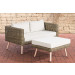 2er Sofa Molde mit Fußhocker 5mm Natura-45 cm (Hellbraun)-Cremeweiß