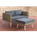 2er Sofa Molde mit Fußhocker 5mm Natura-40 cm (Hellbraun)-Eisengrau