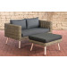 2er Sofa Molde mit Fußhocker 5mm Natura-40 cm (Hellbraun)-Anthrazit