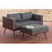2er Sofa Molde mit Fußhocker Braun-meliert-45 cm (Dunkelbraun)-Anthrazit